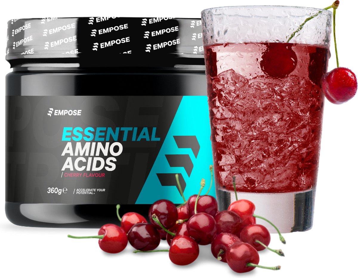 Goedkoopste Empose Nutrition Essential Amino Acids - Essentiële aminozuren - Zero Suikervrij/Vetvrij - EAA poeder 360g - BCAA - 30 servings - Cherry