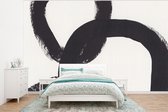Behang - Fotobehang Abstract - Vormen - Zwart - Cirkels - Breedte 295 cm x hoogte 220 cm - Behangpapier