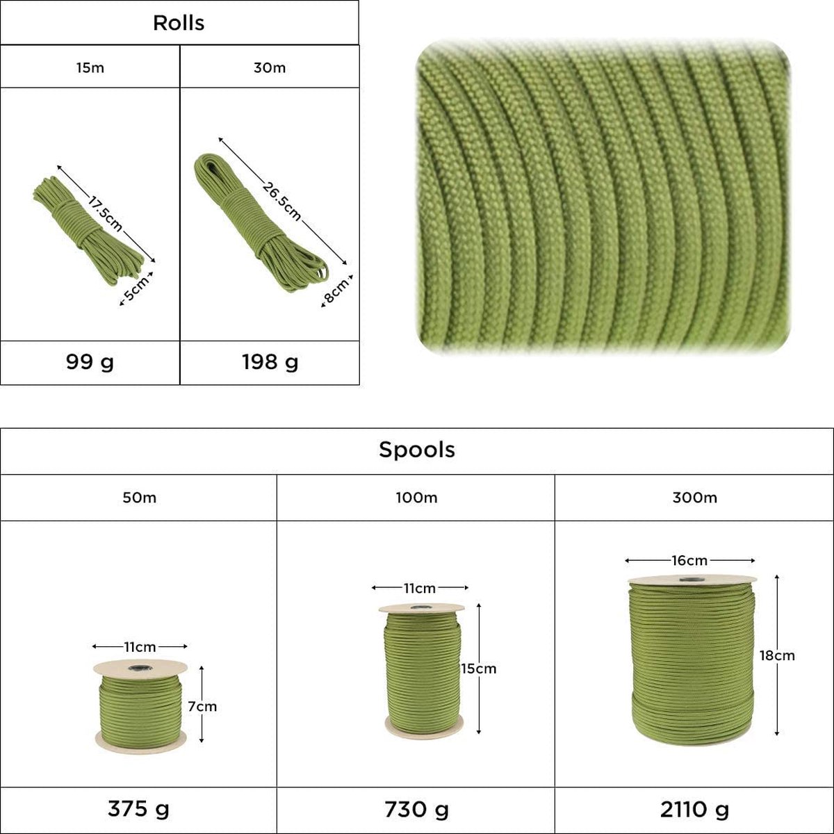 Paracorde 550 Nylon 30m - Résistance 249kg | 7 Brins Pour Survivalisme, Camping Et DIY