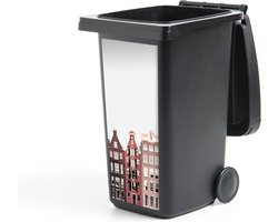 Container sticker Amsterdam - Architectuur - Huizen - Straat - 44x98 cm - Kliko sticker