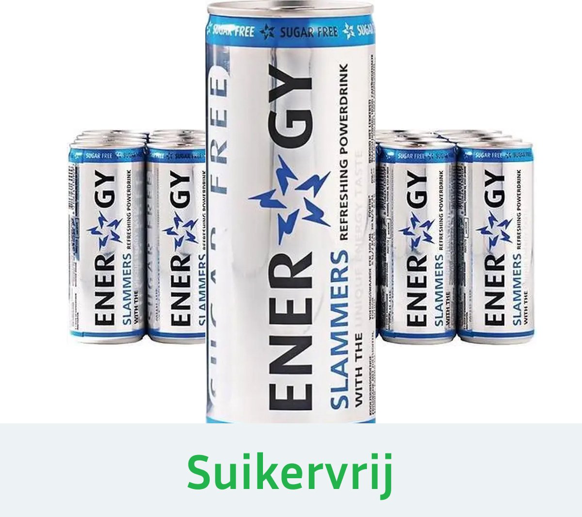 Slammers Energy drink - Energiedrank - suikervrij - sleekcan - 24x25 cl -  NL | bol