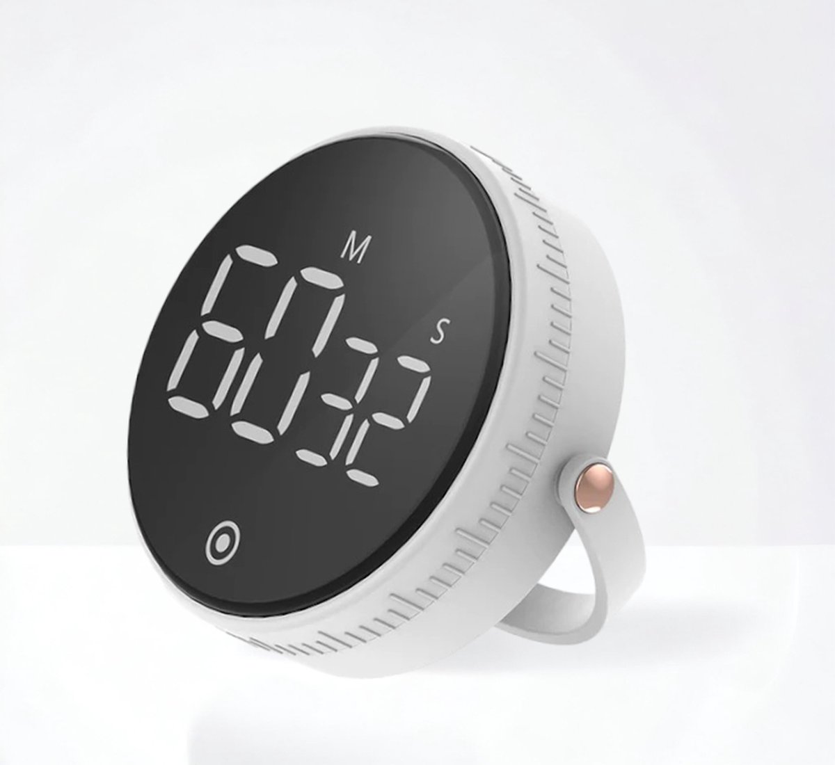 Digitale Kookwekker Wit met Houder van METU-Online - Smart Timer - LED Display - Magnetisch met Handige Draaiknop - Barbecue kookwekker magneet - BBQ wekker
