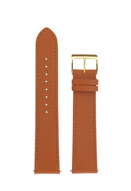 Junghans Max Bill Chronoscope bracelet cuir cognac - bracelets de montre pour homme - 20 mm - cuir de veau - original Junghans