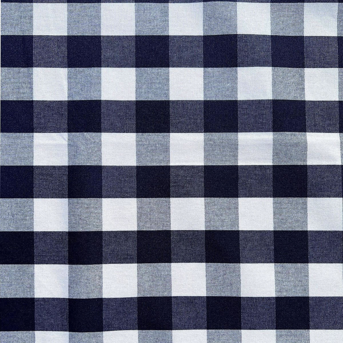 Tafelkleed voor buiten damastkatoen met acryl coating - Geblokt - Marine Donkerblauw - 150 x 200 cm