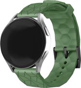Strap-it Smartwatch bandje 20mm - Siliconen hexagon band - geschikt voor Samsung Galaxy Watch 6 / 6 Classic / Watch 5 / 5 Pro / Watch 4 / 4 Classic / Watch 42mm / Watch 3 41mm / Watch Active - Amazfit Bip / GTS - Polar Ignite / Unite - legergroen