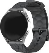 Strap-it Smartwatch bandje 22mm - Siliconen hexagon band - geschikt voor Samsung Galaxy Watch 1 46mm / Watch 3 45mm / Gear S3 Classic & Frontier - Polar Vantage M / M2 / V3 / Grit X / Grit X Pro - OnePlus Watch - zwart