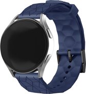 Strap-it Smartwatch bandje 22mm - Siliconen hexagon band - geschikt voor Samsung Galaxy Watch 1 46mm / Watch 3 45mm / Gear S3 Classic & Frontier - Polar Vantage M / M2 / V3 / Grit X / Grit X Pro - OnePlus Watch - donkerblauw