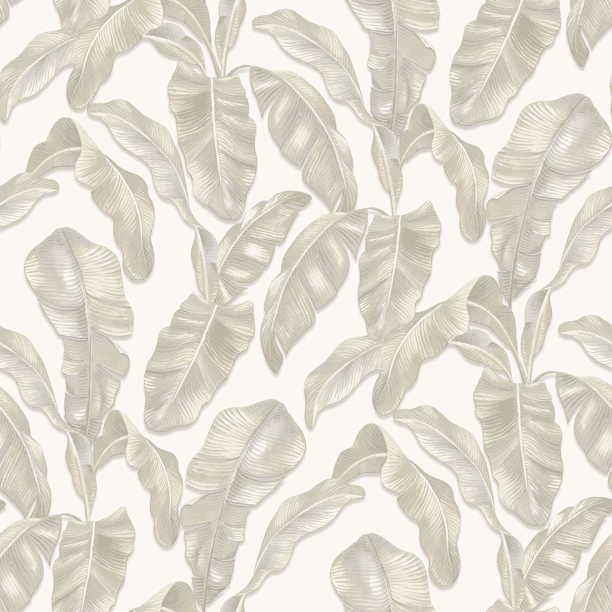 Behang – Bananenbladeren – Grijs – Hotel chic – Modern botanisch – Luxe – Slaapkamer – Woonkamer – Muurdecoratie – 0,53 x 10,05 M – hashtag