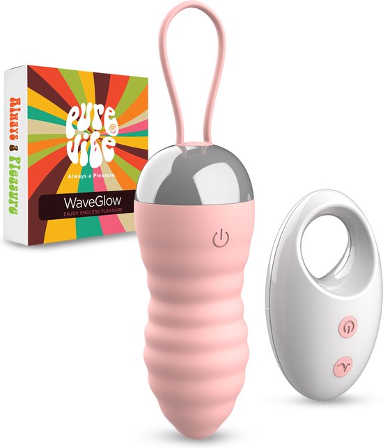 PureVibe® WaveGlow - Vibrerende eieren - Draagbare vibrerend ei met afstandsbediening - 10 vibratiestandjes - sex toys voor vrouwen en koppels - vibrators - vibrator - Erotiek - Seksspeeltjes