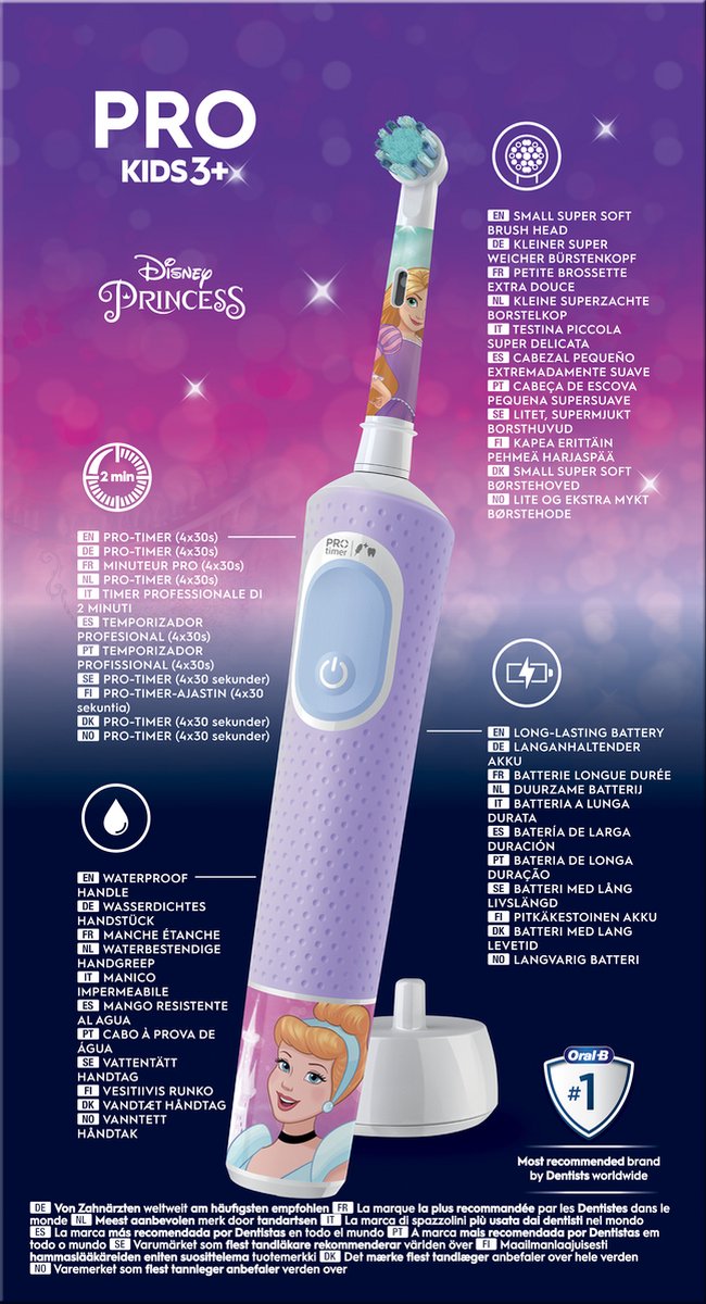 Afbeelding 3 van Oral-B Pro Kids - Princess - Elektrische Tandenborstel - Ontworpen Door Braun