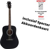 Cort akoestische gitaar met handige akkoordenkaart zwart