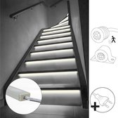 LED trapverlichting set 14 ledstrips in profiel - 130 cm breed - Helder Wit