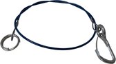 Breekkabel 100 cm knijphaak + ring (blauw)