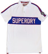 Superdry stevige witte slim fit polo valt kleiner - Maat S