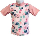 Banz Short Sleeve Pink Floral Uv-werend Maat 76