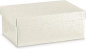 Luxe geschenkdoos met deksel karton WIT, 13x9x4cm (10 stuks)