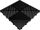 RibDeck Vloertegel Zwart - PVC Vloer - Balkon - Terras - Set van 6 tegels