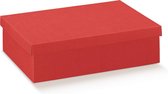 Luxe geschenkdoos met deksel karton ROOD, 38x26x11cm (5 stuks)