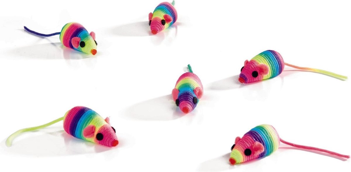 Beeztees Speelmuisje - Kattenspeelgoed - Rainbow - 5 cm - Beeztees