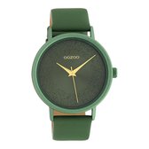 OOZOO Timepieces - Lelie groene horloge met lelie groene leren band - C10582 - Ø42