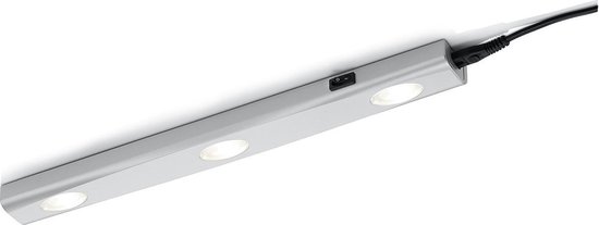 LED Keukenkast Verlichting - Trion Arigany - 3W - Koppelbaar - Warm Wit 3000K - 3-lichts - Rechthoek - Mat Grijs