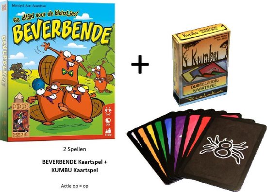Heb jij Beverbende + Kumbu Kaartspel - unieke dubbelzijdige kaarten - Dubbel zo leuk & spannend - partyspel - gezelschapsspel Educatief spel Verbetert geheugen & rekenvaardigheid - vd makers
