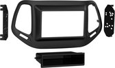 2-DIN frame met bakje Jeep Compass 2017- Zwart