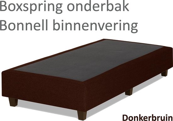 Boxspringonderbak Bonnell binnenvering, 90 x 210, Donkerbruin | Losse boxspring | Boxspring bedbodem | Boxspring onderstel | Bonnellboxspring | Springbox | Boxspring zonder matras