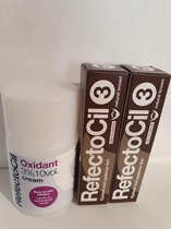 RefectoCil 2 stuks Natuurbruin + 100ml Crème Oxidant