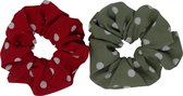 Jessidress XL Scunchie Grote Scrunchies Elastieken van sterke kwaliteit - Rood/Groen