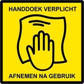 Handdoek verplicht - afnemen na gebruik - 40 x 40  mm - 10 stuks - wipe - sportschool - Fitness - COVID-19 - Corona