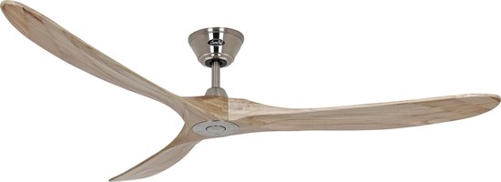 Energiebesparende plafondventilator CasaFan Eco Genuino 180 cm natuurhout 3 bladen met afstandsbediening