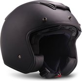 Moto S78 Mat zwart Jethelm politie helm voor scooter of motor met zonneklep, M Medium 57-58 cm hoofdomtrek