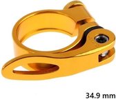 34,9mm Quick release zadelklem met lever voor 30,4-31,6mm zadelpen - Goud kleurig