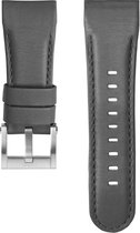 Grey leather strap with steel clasp