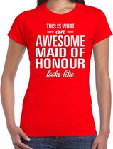 Awesome maid of honour/getuige cadeau t-shirt rood dames M