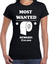 Most wanted toilet papier reward 10.000 tekst shirt zwart dames M