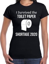 I survived toiletpaper shortage 2020 t-shirt zwart dames 2XL