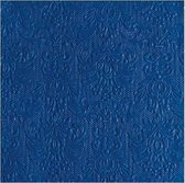 30x Servetten blauw barok stijl 3-laags - elegance - barok patroon - Feest artikelen - feest decoraties