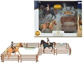 Speelgoed paarden figuur set twee paarden met ruiters en accessoires - Paard speelset - speelgoed voor kinderen