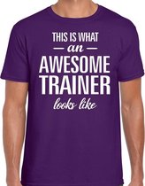 Awesome trainer cadeau t-shirt paars voor heren XL