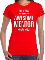 Awesome mentor cadeau t-shirt rood voor dames XS