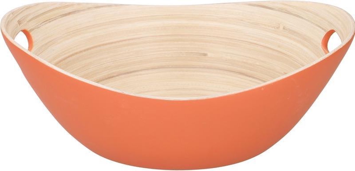 Moedig aan Beperking Inspireren Oranje serveer schaal van bamboe 27 cm - Fruitschaal van bamboe oranje -  Keuken... | bol.com
