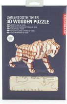 Kikkerland 3D puzzel van hout - In de vorm van een Sabeltand Tijger - DIY