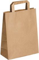 50 Sacs de transport de transport marron / sacs en papier en papier kraft à oreilles plates 22x10x28cm (livraison en België 1-2 jours, aux Nederland 2-4 jours)