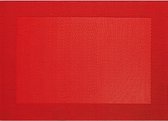 ASA Placemat - 6 stuks - fijn geweven met rand - pvc - rood