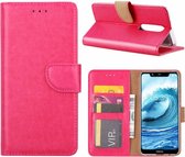 Nokia 5.1 Plus - Bookcase Roze - portemonee hoesje