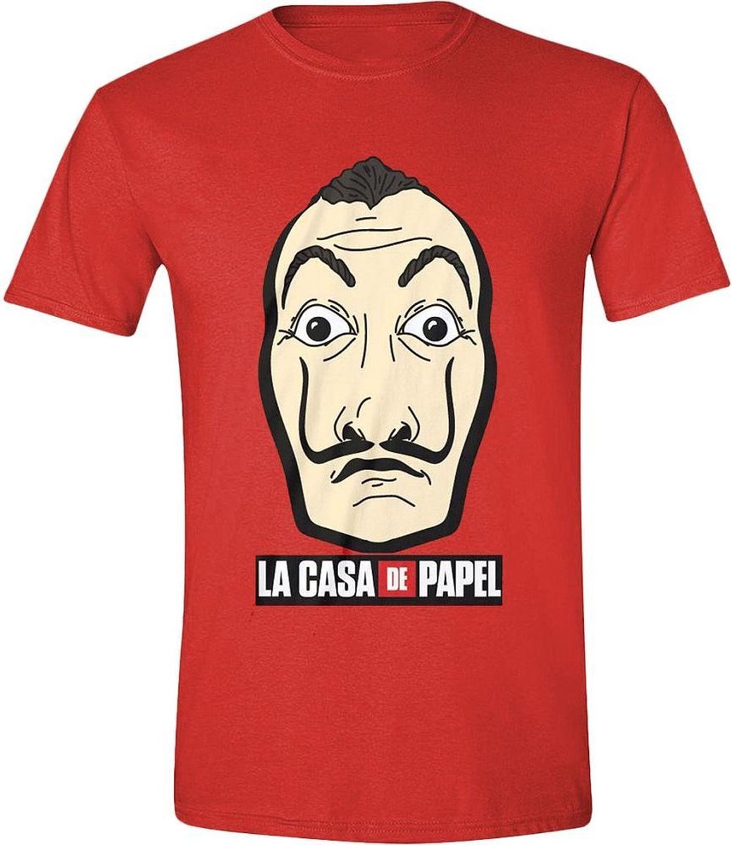 La Casa De Papel - Mask And Logo Unisex T-Shirt Rood