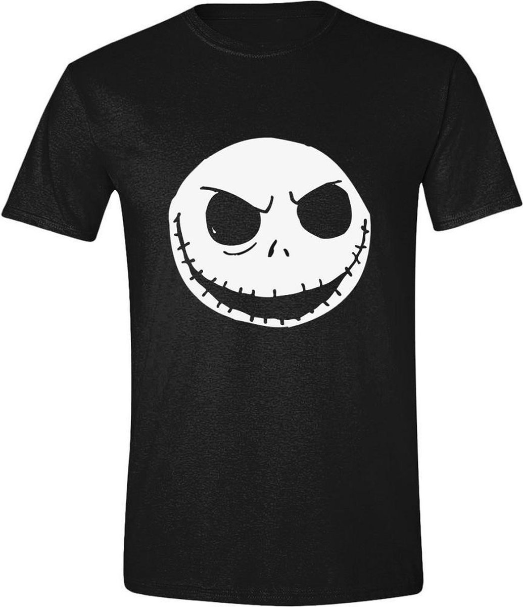 The Nightmare Before Christmas - Jack Face Heren T-Shirt - Zwart - L