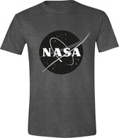 NASA - Zwart Logo Heren T-Shirt - Grijs - XL